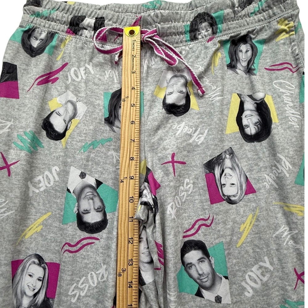 Friends Pajama Pants Women Large 12/14 Gray All Over Print Joggers 90s TV‎ Show - Picture 7 of 10